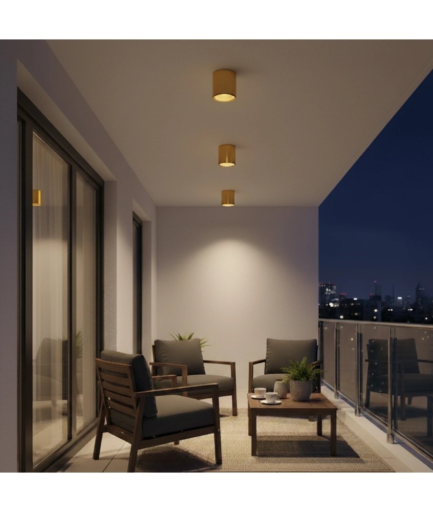 kelvo® MARETTI KLV-101-0058 Φωτιστικό Downlight Σποτ για Λάμπα MR16 με Ντουί GU10 AC 220-240V Αδιάβροχο IP65 - Χρυσό Πλατίνα - Μ9 x Π9 x Υ9cm